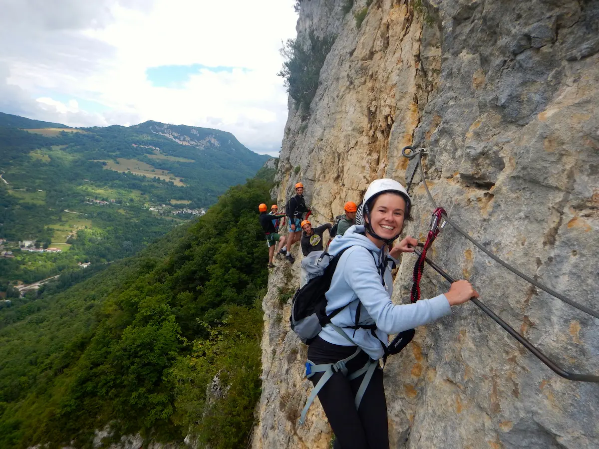 Hen Party via ferrata in the Jura at Morez